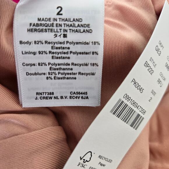 J. Crew Ruched Ruffle One-Piece Swimsuit Size 2 NWT - Picture 5 of 7